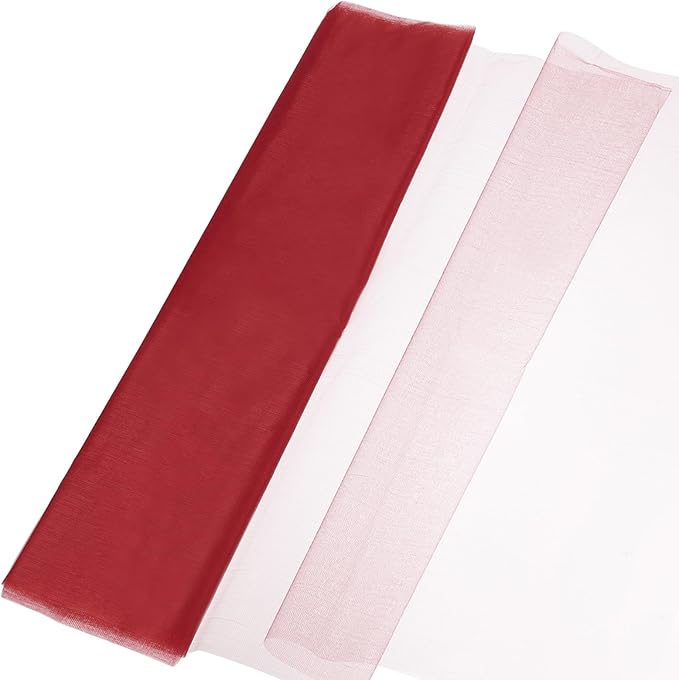 uxcell 19" by 5.5 Yard Tulle Fabric Backdrop Curtains for DIY Tutu Skirt Shower Decor Wedding Crafts Birthday Party Supplies, Wine Red