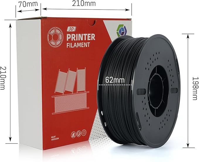 Kingroon Carbon Fiber ABS 3D Printer Filament, ABS CF 3D Printing Filament 1.75mm +/- 0.03mm, 1kg Spool (2.2LBS), Black