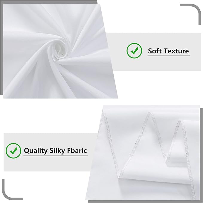 MYSKY HOME White Backdrop Curtain for Wedding Decor Holiday Party 6 Panels- White Wedding Backdrop Polyester Photography Backdrop Drapes Baby Shower Birthday Privacy Curtains Home Decor, 5ft x 10ft