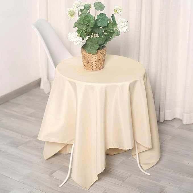 Efavormart 54x54 Beige Wholesale Linens Seamless Polyester Square Linen Tablecloth for Wedding Banquet Party Restaurant