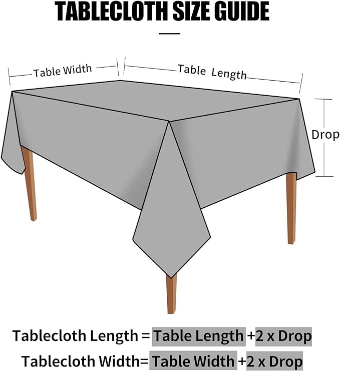Smiry Rectangle Table Cloth, Waterproof Heavy Duty Vinyl Tablecloths, Wipeable Washable Table Cover for Kitchen and Dining Room (Black, 54" X 120")