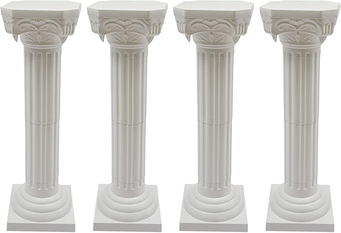 Roman Pillars Decoration Party Flower Pot Columns Set 4Pcs Decor Pedstal Stand 34.65in Flower Floral Wedding Party Event Road Decorative Columns (34.65in 4Pcs Style3)