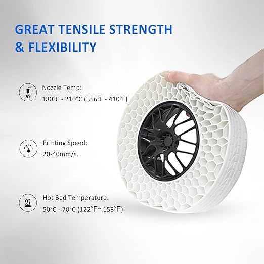 Geeetech TPU Filament 1.75mm – 95A Flexible 3D Printer Filament with High Elasticity, 1KG (2.2lbs) Spool, Dimensional Accuracy ±0.03mm, Fits Most FDM Printers (Pink)