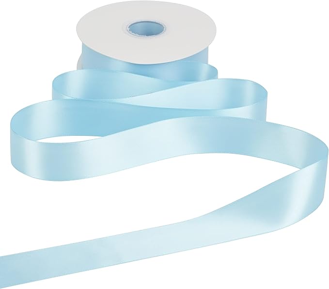 HUIHUANG Baby Blue Satin Ribbon - 1.5 inch Double-Faced, 50 Yards for Gift Wrapping, Flower Bouquets, Invitations, Baby Showers & Bows