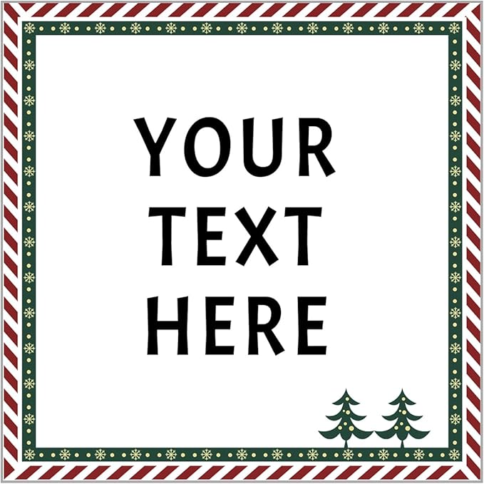 100-1000pcs Custom Stickers Merry Christmas Stickers Personalized Labels Adhesive Xmas Decorative Envelope Seals Stickers for Cards Gift Boxes(VSquare-5)