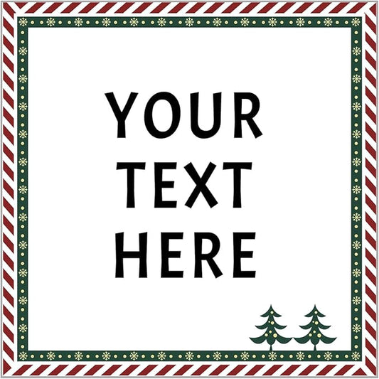 100-1000pcs Custom Stickers Merry Christmas Stickers Personalized Labels Adhesive Xmas Decorative Envelope Seals Stickers for Cards Gift Boxes(VSquare-5)