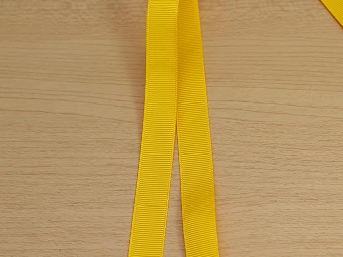 Jesep One Roll 100 Yards Soild Grosgrain Ribbon Boutique Gift Wrapping Package Ribbon, DIY Crafts Bow Hair Headband Accessories Assorted Ribbon #642 (5/8" 15mm, Gold)