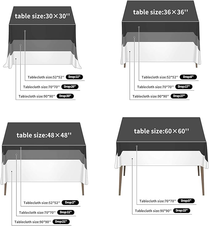 Fokitut 2 Pack Waterproof Square Tablecloth, 52x52 Inch, Stain Resistant and Wrinkle Polyester Table Cloth, Fabric Table Cover for Kitchen Dining, Wedding, Party, Holiday Dinner-Gold