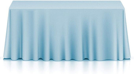 Lann's Linens - 10 Premium 90" x 156" Tablecloths for Wedding/Banquet/Restaurant - Rectangular Polyester Fabric Table Cloths - Baby Blue