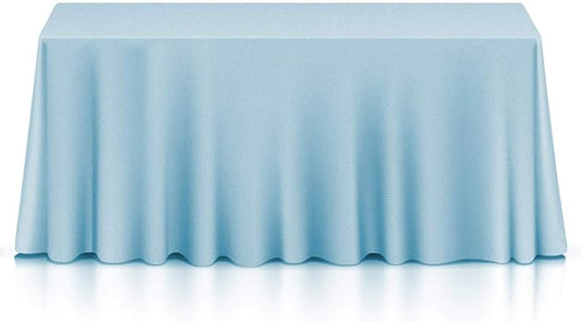 Lann's Linens - 10 Premium 90" x 132" Tablecloths for Wedding/Banquet/Restaurant - Rectangular Polyester Fabric Table Cloths - Baby Blue