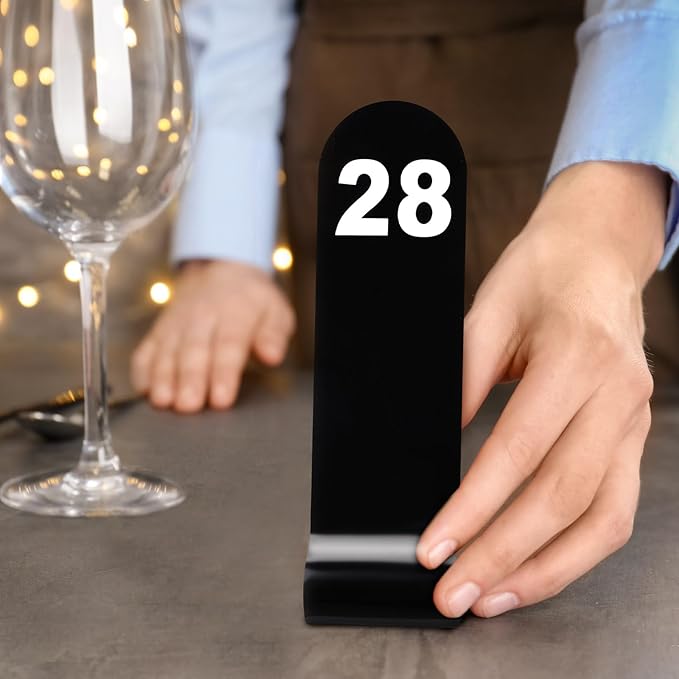 Tuanse 1-30 Table Order Numbers Restaurant Double Sided Acrylic Reception Number Stands Signs for Wedding Restaurant Seating Cafes Party Banquet(Black)