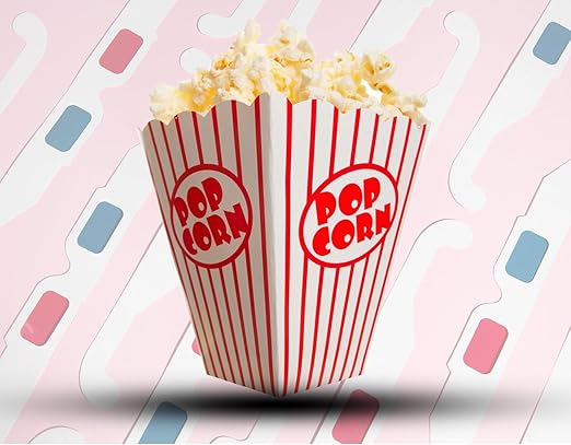 125 Pack Popcorn Boxes Movie Night Popcorn Bags for Party Red and White Popcorn Bags for Popcorn Vintage Snack Box Concession and Carnival Party Supplies, Individual Popcorn Bucket Containers (125)