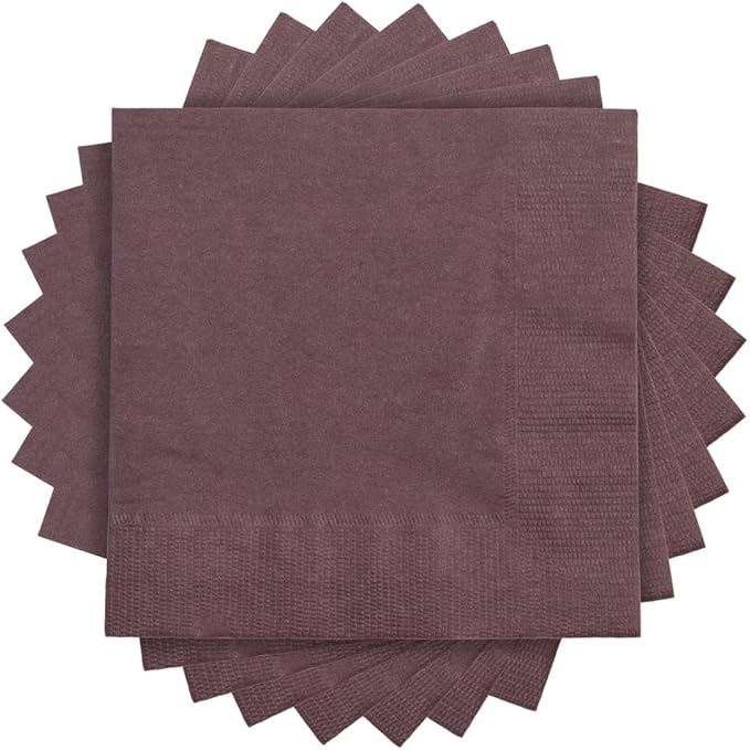 JAM PAPER Small Beverage Napkins - 5 x 5 - Burgundy - 50/Pack