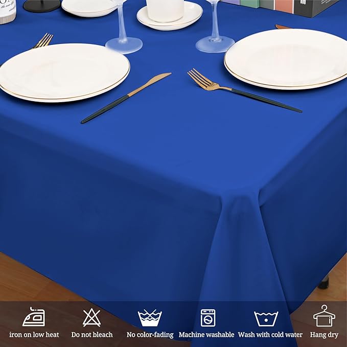 10 Pack Royal Blue Tablecloth 60 x 126 Inch Polyester Table Cloth for 8 Ft Rectangle Tables, Stain and Wrinkle Resistant Washable Table Cover for Kitchen Wedding Banquet Restaurant Party