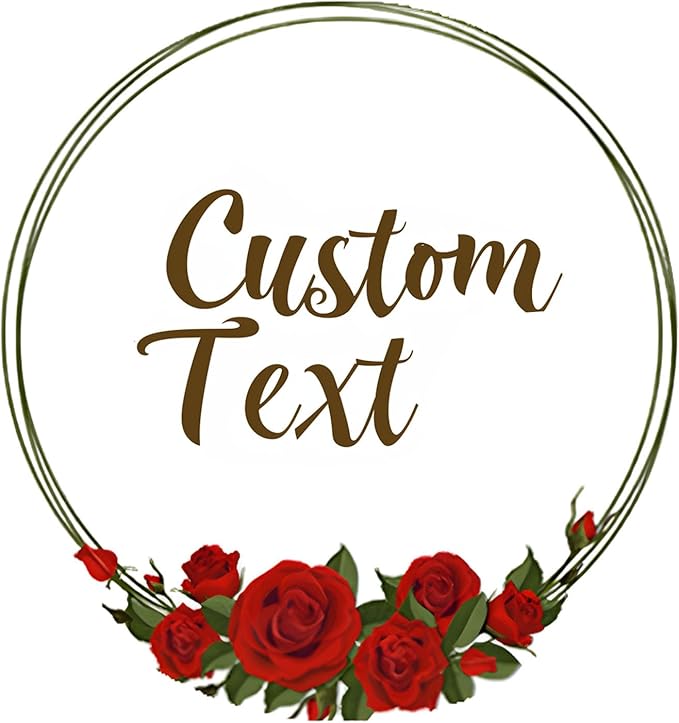 Premium Custom Stickers Labels - Personalized Stickers for Businesses Logo and Name. Birthday Pets and Label Product Boxes Wedding Favors Waterproof Labels (wreath 9, 3 inch)