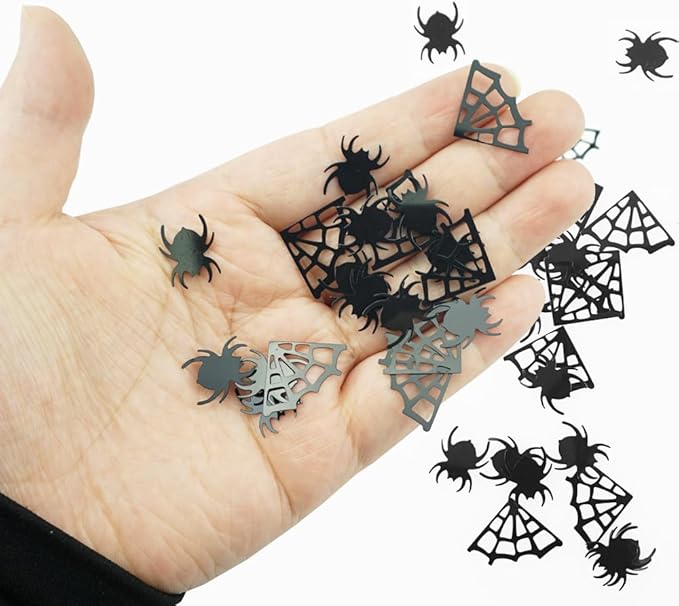 Halloween Confetti Black Spider Web Spider Bat Shaped Confetti Sprinkles for Table Scatter Holiday Party Decorations Supplies