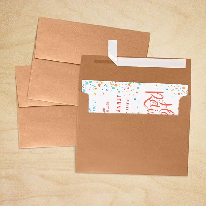 LUXPaper A7 Invitation Envelopes | Peel & Press | 5 1/4" x 7 1/4" | Copper Metallic | 80lb. Text | 250 Qty