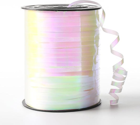 500 Yard Curling Ribbon, 3/16" White Gradient Curly Ribbons for Crafts, Balloon String Ribbon for Balloons, Gift Wrapping Ribbons for Christmas Halloween Birthday Party Decorations