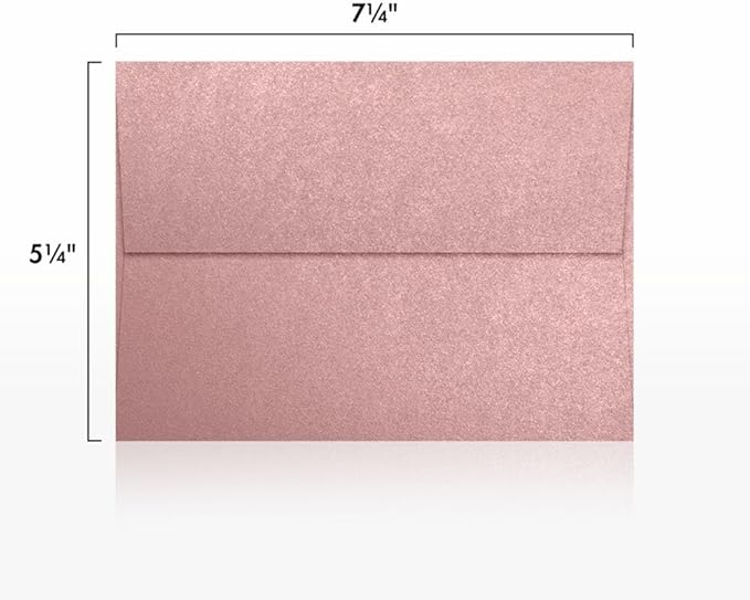 LUXPaper A7 Invitation Envelopes | Peel & Press | 5 1/4" x 7 1/4" | Misty Rose Metallic - Sirio Pearl | 84lb. Text | 1,000 Qty