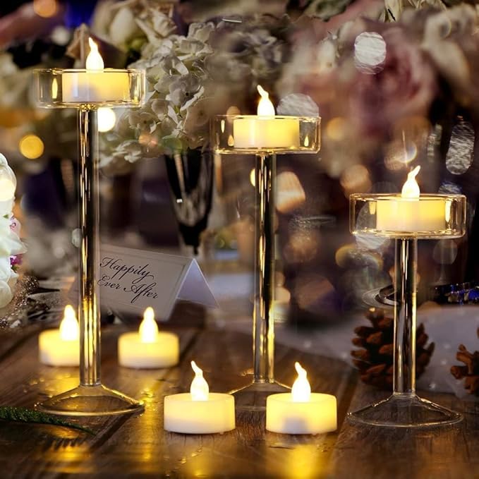 LED Tea Lights Candles- 24PACK Flameless Candles Realistic and Bright Flickering Long Lasting 200Hours for Holiday Celebration,Home Decoration Warm White