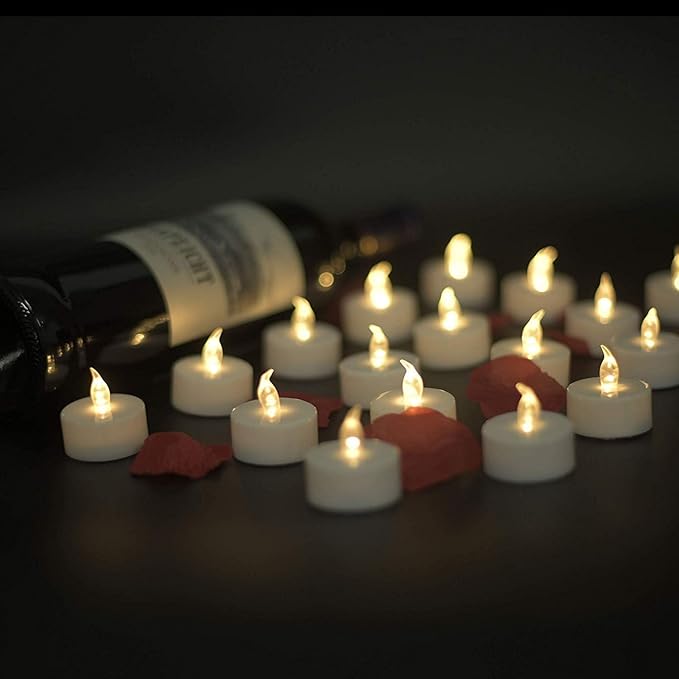 LED Tea Lights Candles- 100PACK Flameless Candles Realistic and Bright Flickering Long Lasting 200Hours for Holiday Celebration,Home Decoration Warm White