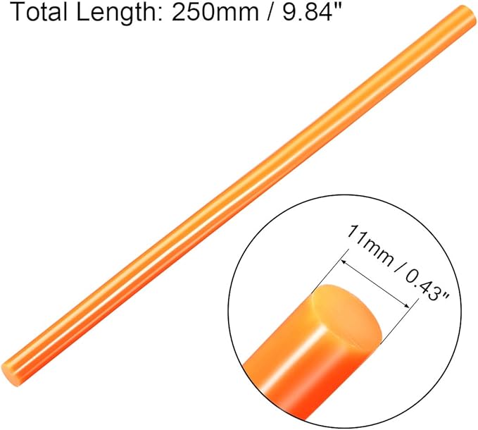 uxcell 20pcs Hot Glue Sticks for Glue Gun 7/16-inch x 10-inch Mini Hot Melt Adhesive Glue Stick Orange