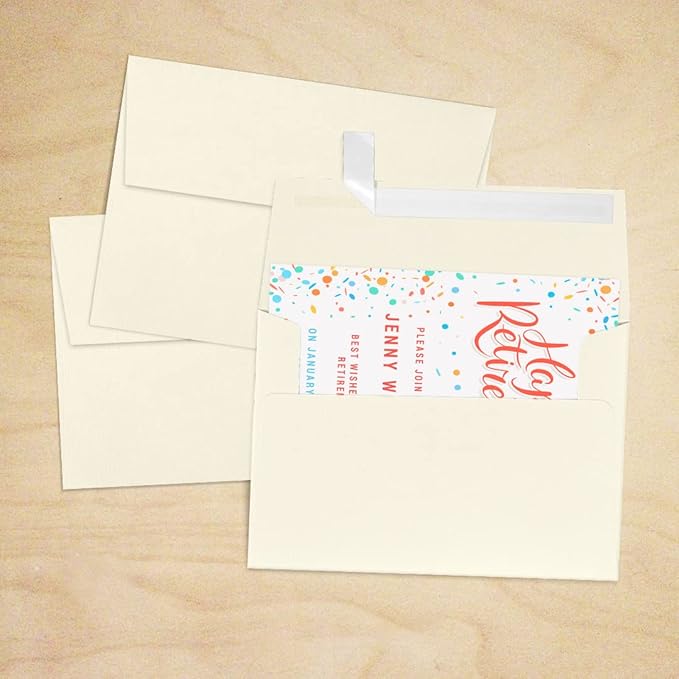 LUXPaper A7 Invitation Envelopes | Peel & Press | 5 1/4" x 7 1/4" | Natural Linen | 80lb. Text | 500 Qty