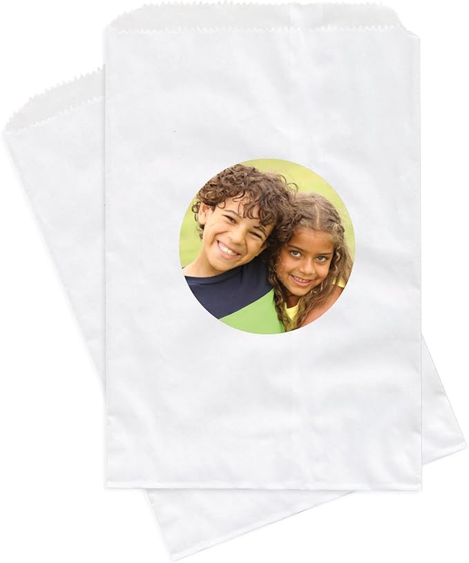 Andaz Press Bulk Photo Personalized Gift and Party Favors Collection, Paper Favor Bags, Custom Photo, 24-pack