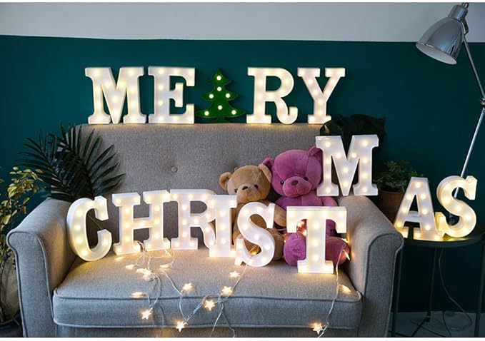 MUMUXI Marquee Light Up Letters | Large Light Up Numbers | Battery Powered and Bright with Every Letter of the Alphabet | For Wedding, Birthday, Party, Celebration, Christmas or Home Decoration (C)