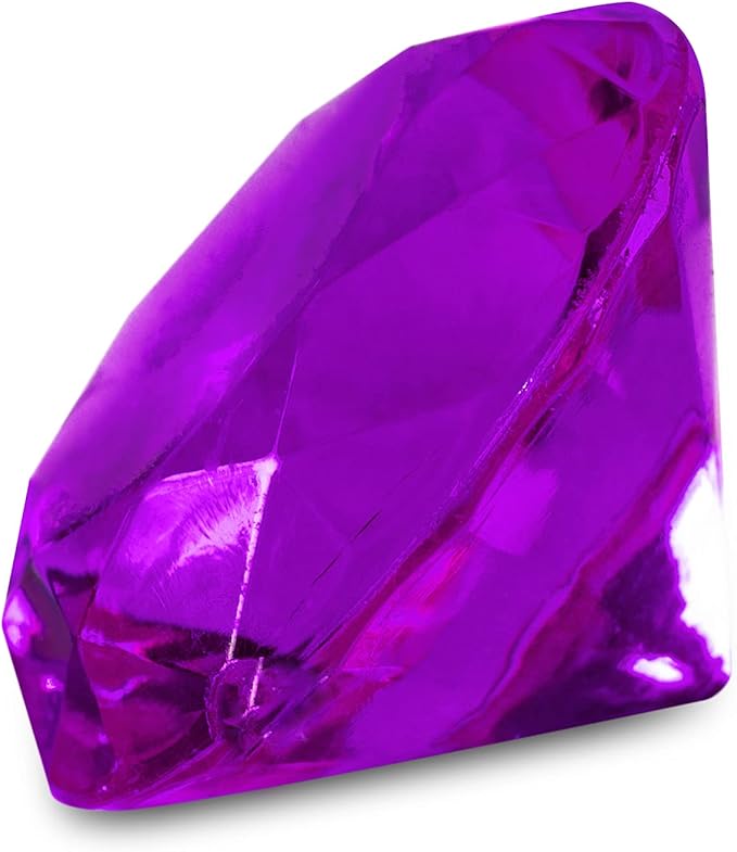 Super Z Outlet Acrylic Color Faux Round Diamond Crystals Treasure Gems for Table Scatters, Vase Fillers, Event, Wedding, Birthday Decoration Favor, Arts & Crafts (1 Pound, 240 Pieces) (Purple)