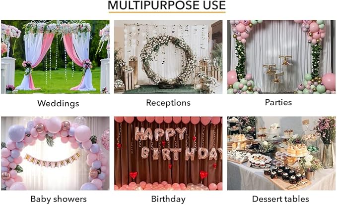 AK TRADING CO. 10 feet x 10 feet Dusty Rose Polyester Backdrop Drapes Curtains Panels with Rod Pockets - Wedding Ceremony Party Home Window Decorations