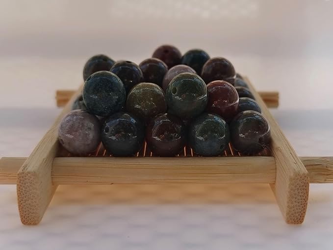 Stone Beads 8mm 100pcs Indian Agate Beads Round Loose Gemstones Beads for Bracelet Necklace Jewelry Making (8mm, 60807 Indian Agate)