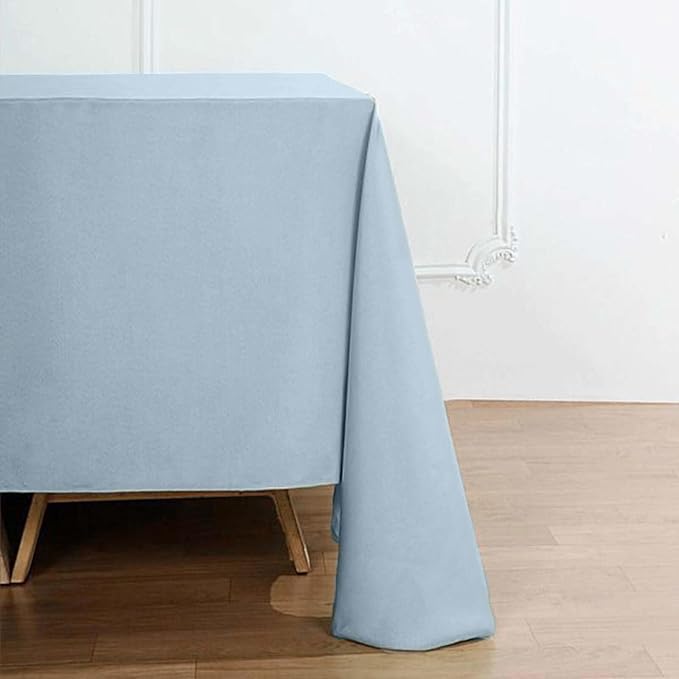 Efavormart 90" Dusty Blue Wholesale Linens Polyester Square Linen Tablecloth for Kitchen Dining Catering Wedding Birthday Party Events