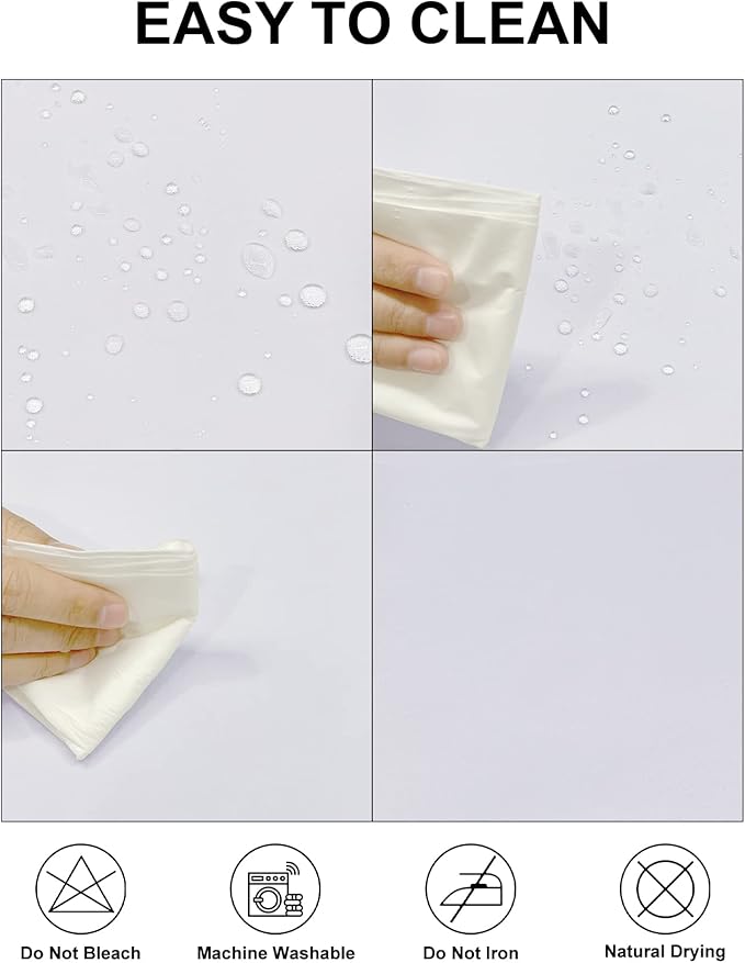 Fokitut 6 Pack Waterproof Round Tablecloth, 70 Inch, Stain Resistant and Wrinkle Polyester Table Cloth, Fabric Table Cover for Kitchen Dining, Wedding, Party, Holiday Dinner-White