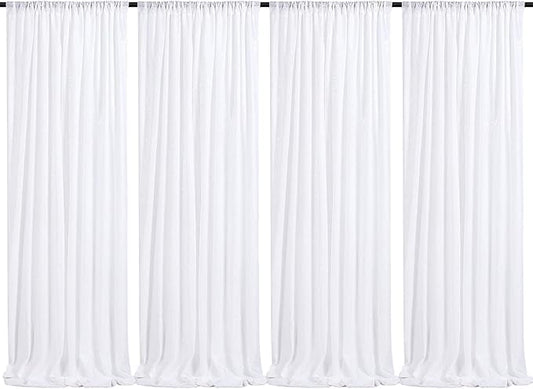 White Sequin Backdrop Curtain 4 Pack 2ft x 8ft Backdrop Birthday Party Backdrop Wedding Ceremony Background
