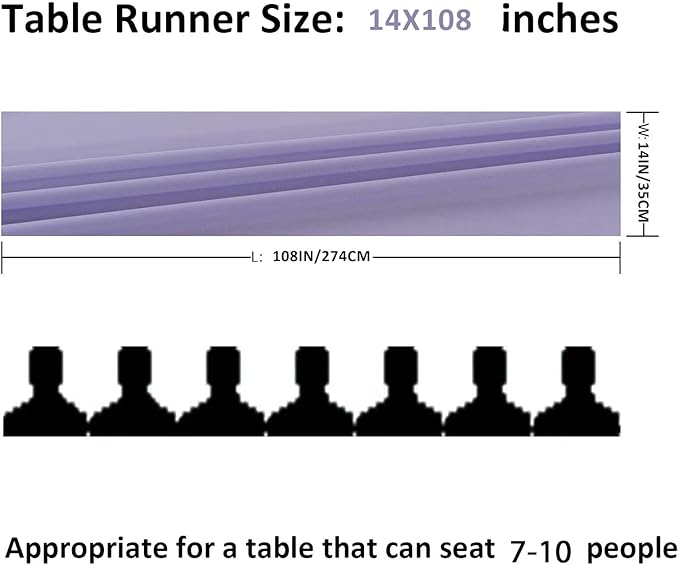 6Pack 9ft Chiffon Table Runner 14x108 Inch Sheer Romantic Table Runner for Wedding Birthday Party Bridal Shower Outdoor Decoration-Lavender