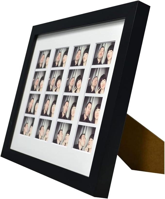 Golden State Art, 8.5X11 Photo Frame with Mat for 4 2X6 Photo Booth Pictures, Includes Real Glass & Easel Back Display, Make A Good Gifts, Black, 2 Pack