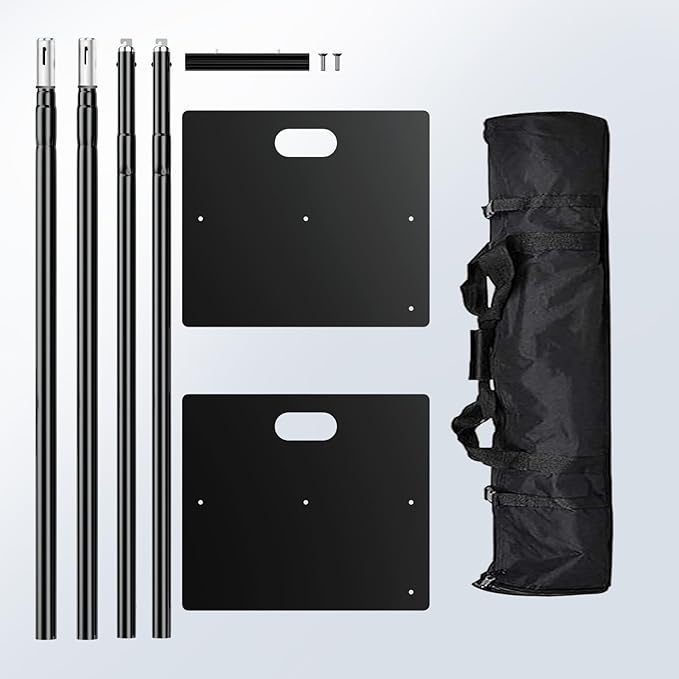 Pipe and Drape Backdrop Stand 8ftx10ft Adjustable Background Support System Heavy Duty Background Stand for Wedding Banquet Decorations Black
