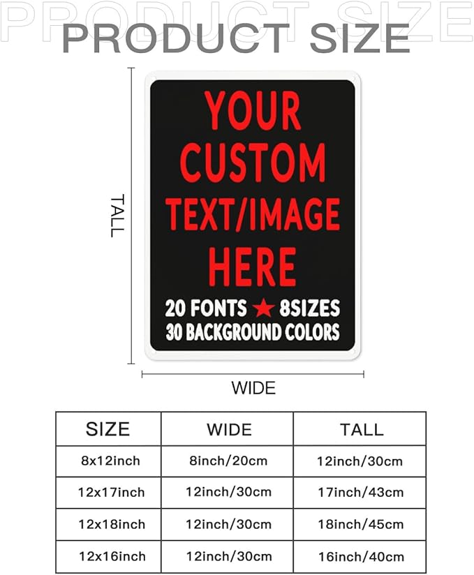Custom Sign Personalized Custom Metal Sign, Customize For Office, Business, Workplace, Office, Home, Delivery Signs 6x8