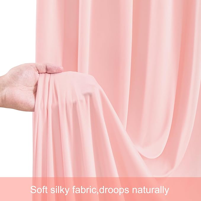 20ft x 12ft Blush Pink Backdrop Curtains Wrinkle Free Backdrop Curtain for Wedding Parties Pink Fabric Backdrops Drapes Back Drop Cloth Bridal Shower Stage Curtains Wedding Decorations for Reception