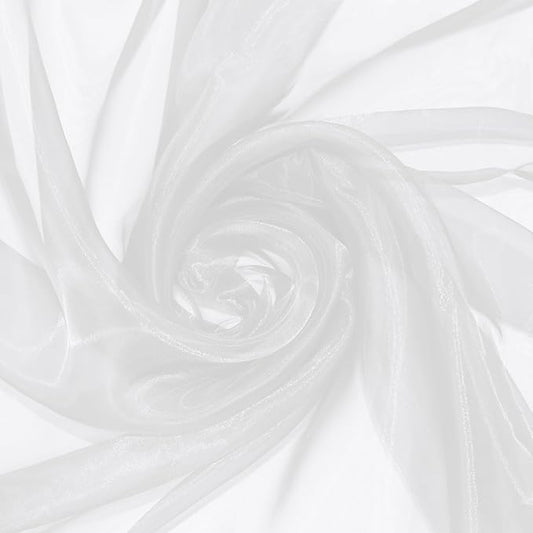 P Pothuiny Sheer Organza Fabric by The Yard, 1 Yard x 60 Inch Wide Bridal White Organza Tulle Fabric Roll Shiny Gauze Fashion Dress Sewing Craft for Wedding Party Decorations Backdrop