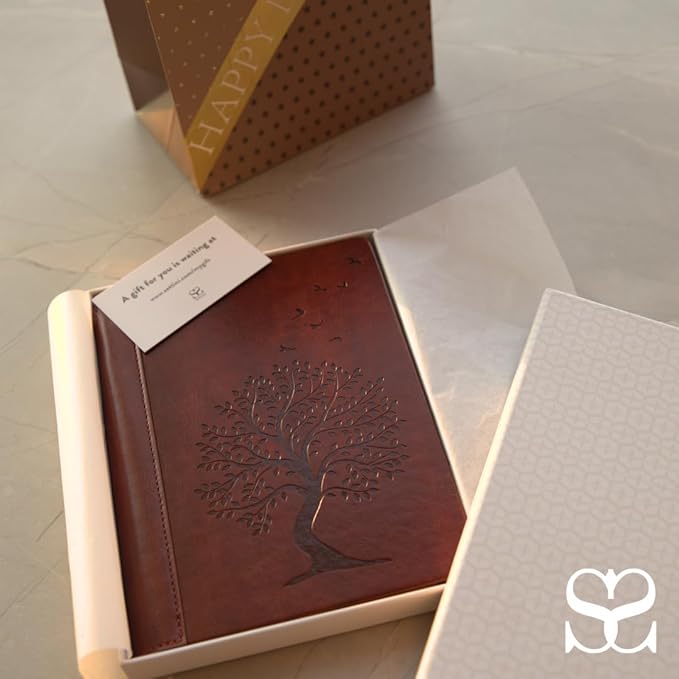 SETTINI® Lined Journal - Cat Journal for Writing Gift Set - Hardcover Vegan Leather, Includes Luxury Pen in a Unique Pen Holder, 192 Pages, 6 x 8.5 inches, Birthday Gift