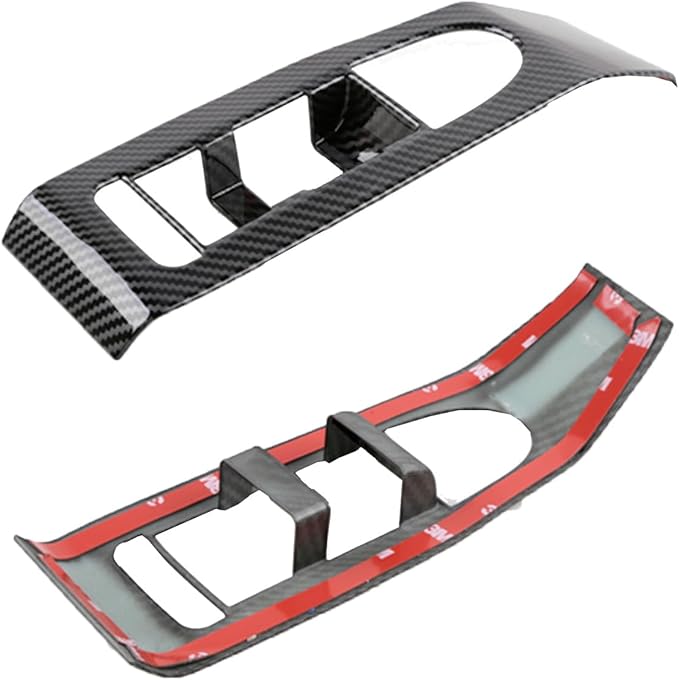 4pcs Carbon Fiber Style Front Rear Doors Window Glass Lift Switch Panel Cover Decorative Sticker Protection Car Interior Accessories for Mazda 3 2020-2025 KT12