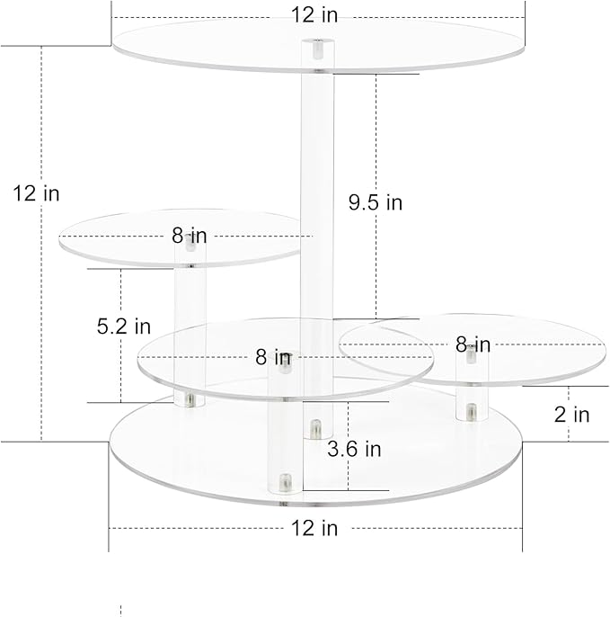 4 Tier Clear Cake and Cupcake Stand Combo for Birthday Party Decor, Acrylic Cupcake Tower Stand for 50 Cupcakes, Cupcake Holder Dessert Pastry Display for Wedding Baby Shower Tea Party