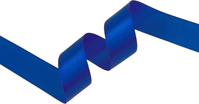 Dark Royal Blue Satin Ribbon 1 inch X Continuous 100 Yards, Single Face Polyester Ribbon Perfect for Gift Wrapping, Flower Bouquet, Wedding Decor, Crafts, Bow Making, Sewing and More