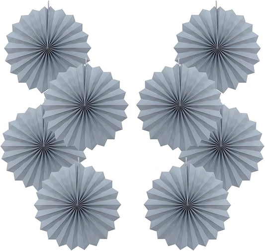 Gray Party Decorations,Wedding Decorations for Party Events Accessories,Anniversary Decorations,Birthday Decorations for Men,12in Hanging Paper Fans 30 Color DIY Set(Gray)