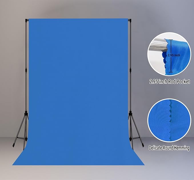 6x9FT Royal Blue Screen Backdrop for Photography, Solid Blue Photo Background for Boys Girls Portrait Photoshoots Booth Video Studio