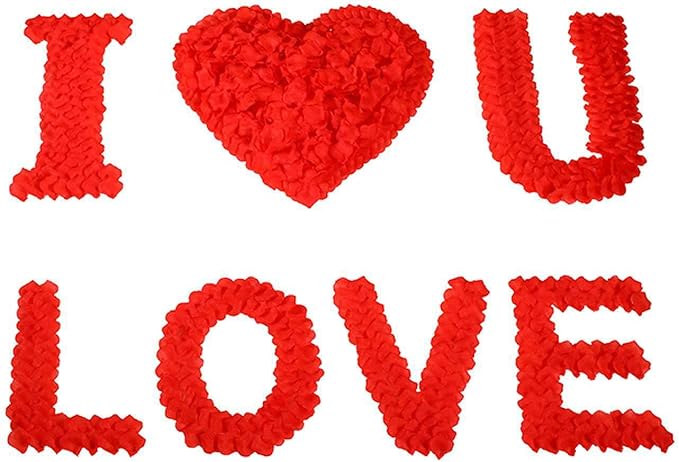 CODE FLORIST 1100 PCS Red Silk Rose Petals for Romantic Night,Wedding,Proposal Anniversary Flower Decorations(Separated,Scented)
