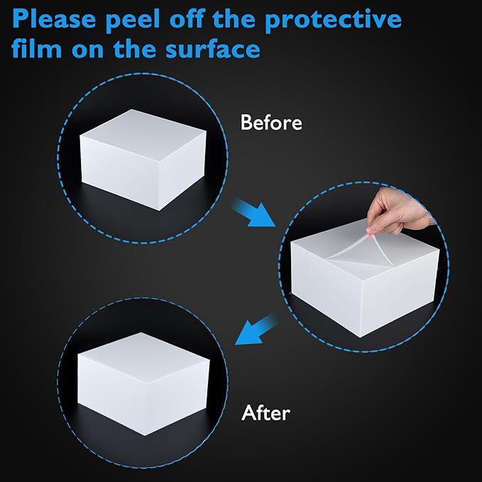 3Pcs White Buffet Risers Acrylic Boxes Display Food Risers for Buffet Table Platter Parties Weddings Catering Dessert Collectibles Figures Show ( 6''x7''x8'')