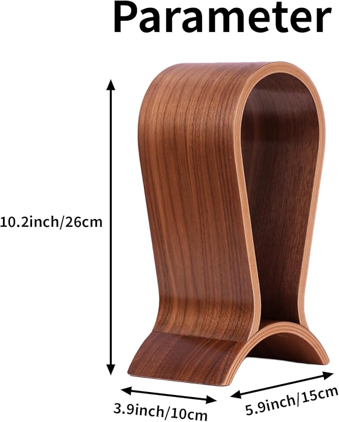 Wood Headphone Stand for Desk - Headset Holder Cute Gaming Wooden Headphones Hanger Hook Rack Base Storage Head Phone Accessories